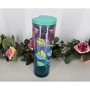 Starbucks 2025 Purple Blue Easter Floral Bouquet Ombre Bottle Tumbler NWT